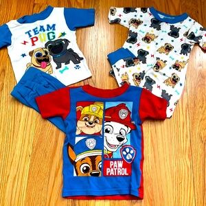 Lot of Puppy Dog Pals & Paw Patrol Pajamas Boys Toddler